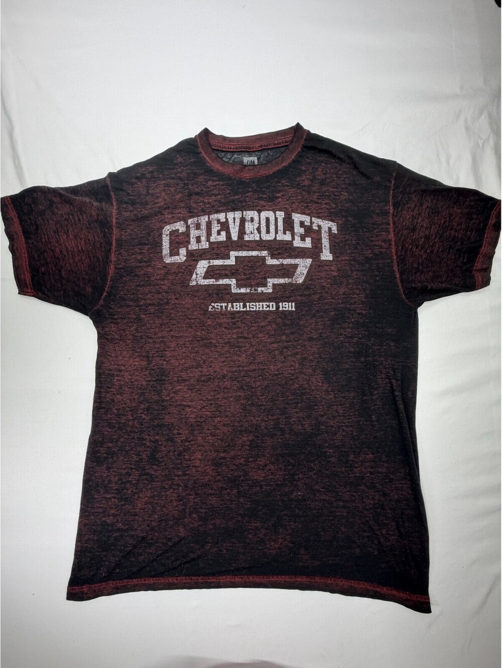 General Motors Men's T-Shirt Short Sleeve Chevrolet Graphic Print L 42/44 Brown